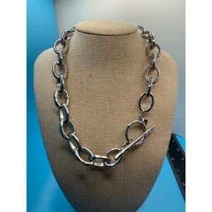 Banana Republic Polished Silver Toggle Chain Necklace
